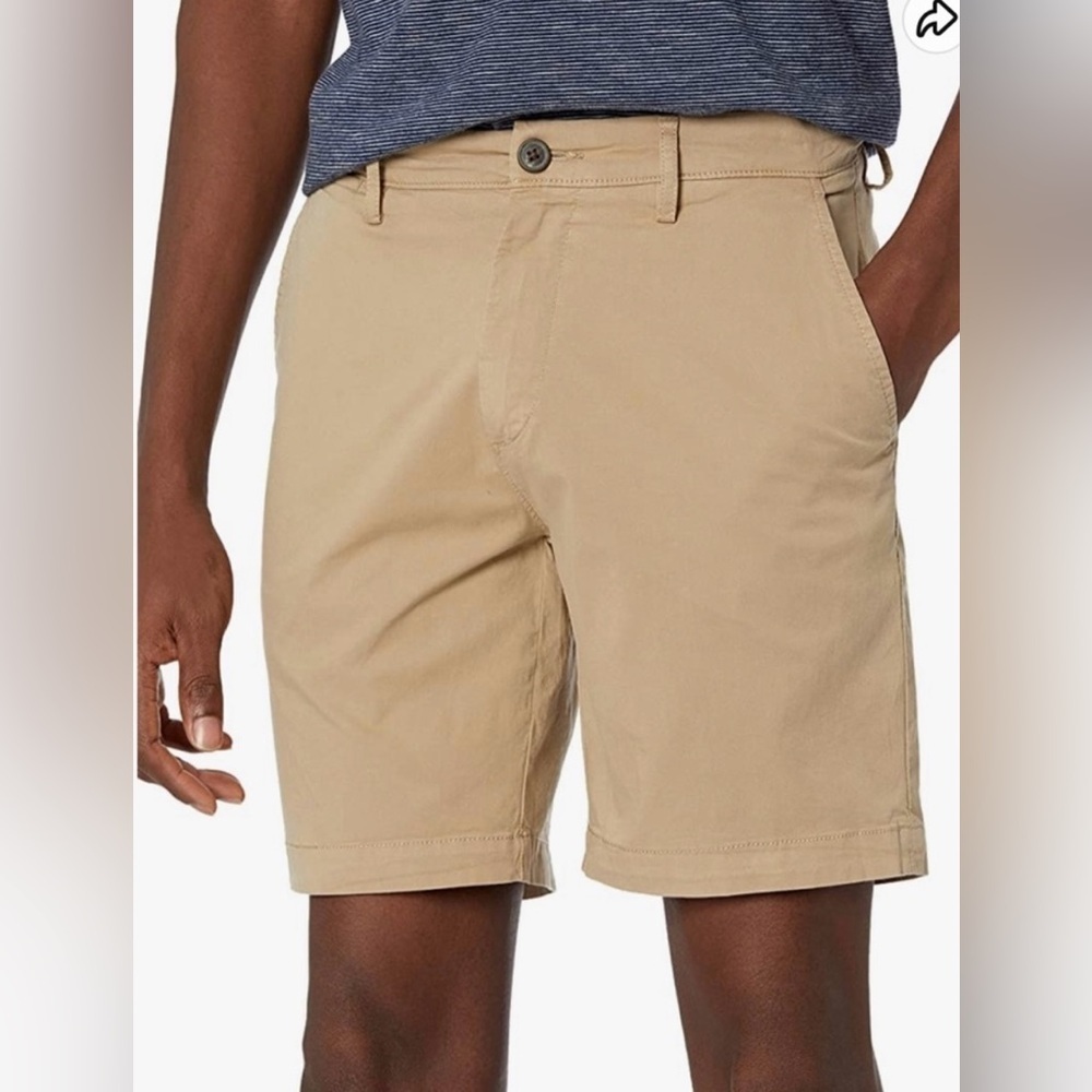 Goodthreads Men's Slim-Fit 7" Flat-Front Comfort Chino Short in Khaki Brown